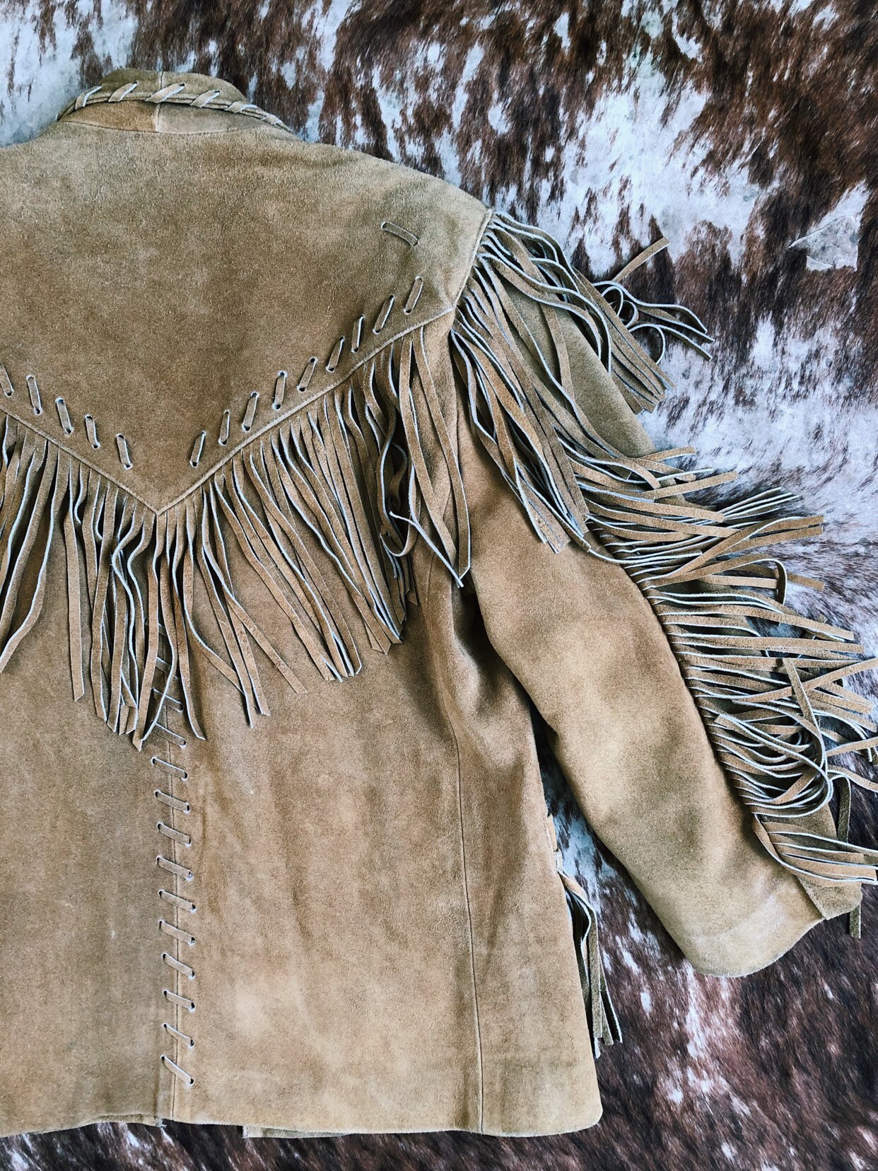 vintage suede fringe jacket