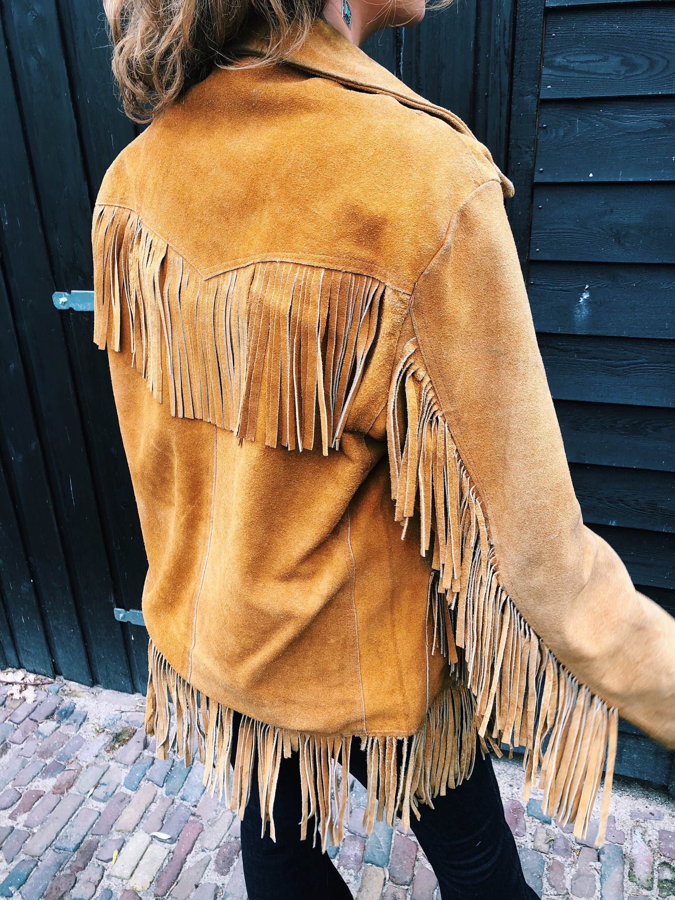 vintage suede fringe jacket