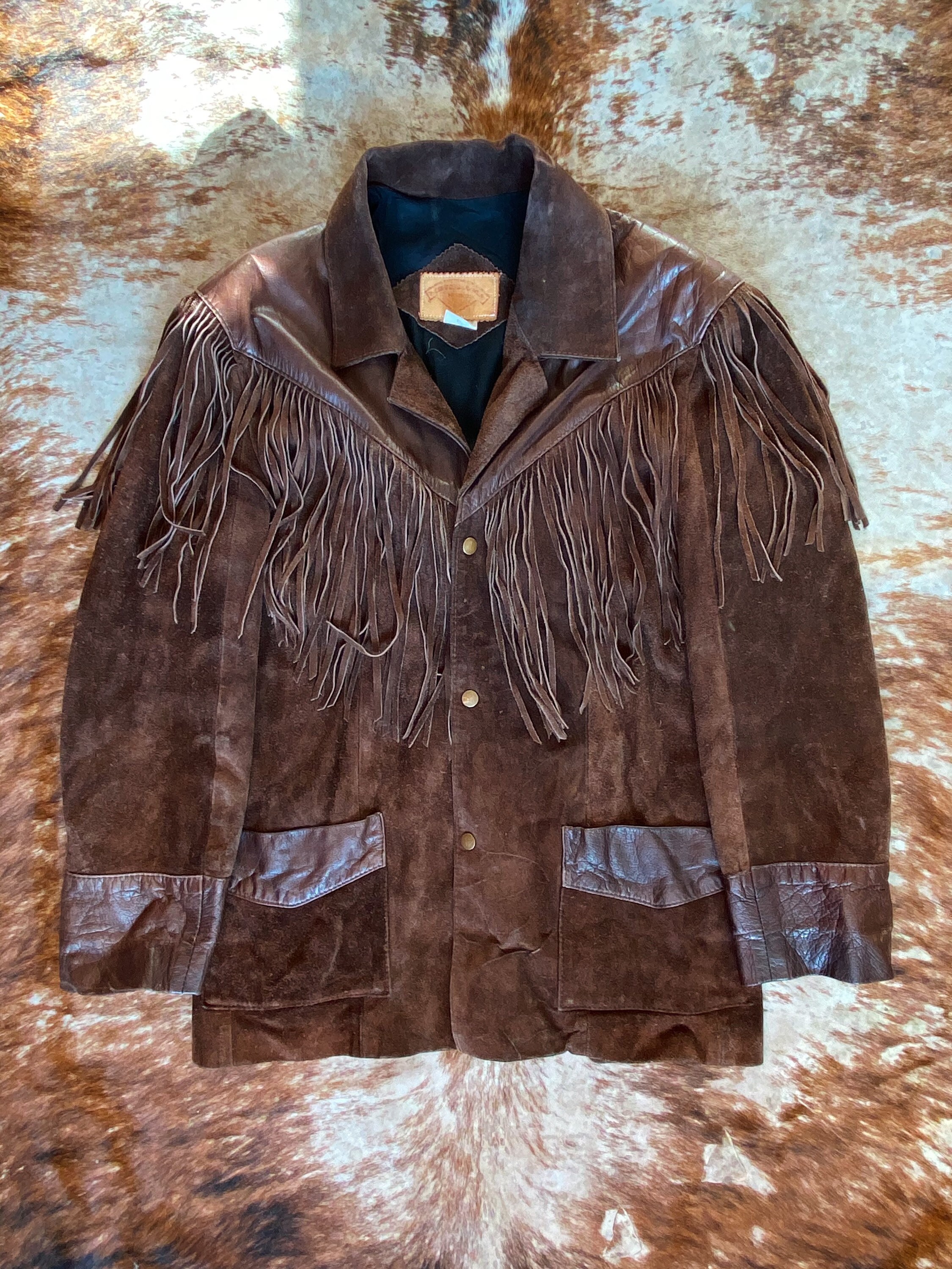 green suede fringe jacket