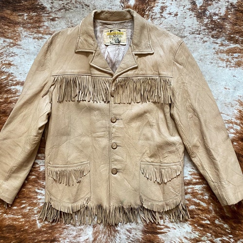 Vintage 60s Fringe Leather Jacket / Deerskin Fringe Western Jacket / Custom Coat Co Made in USA / Festival Jacket / Vintage Cowboy Jacket