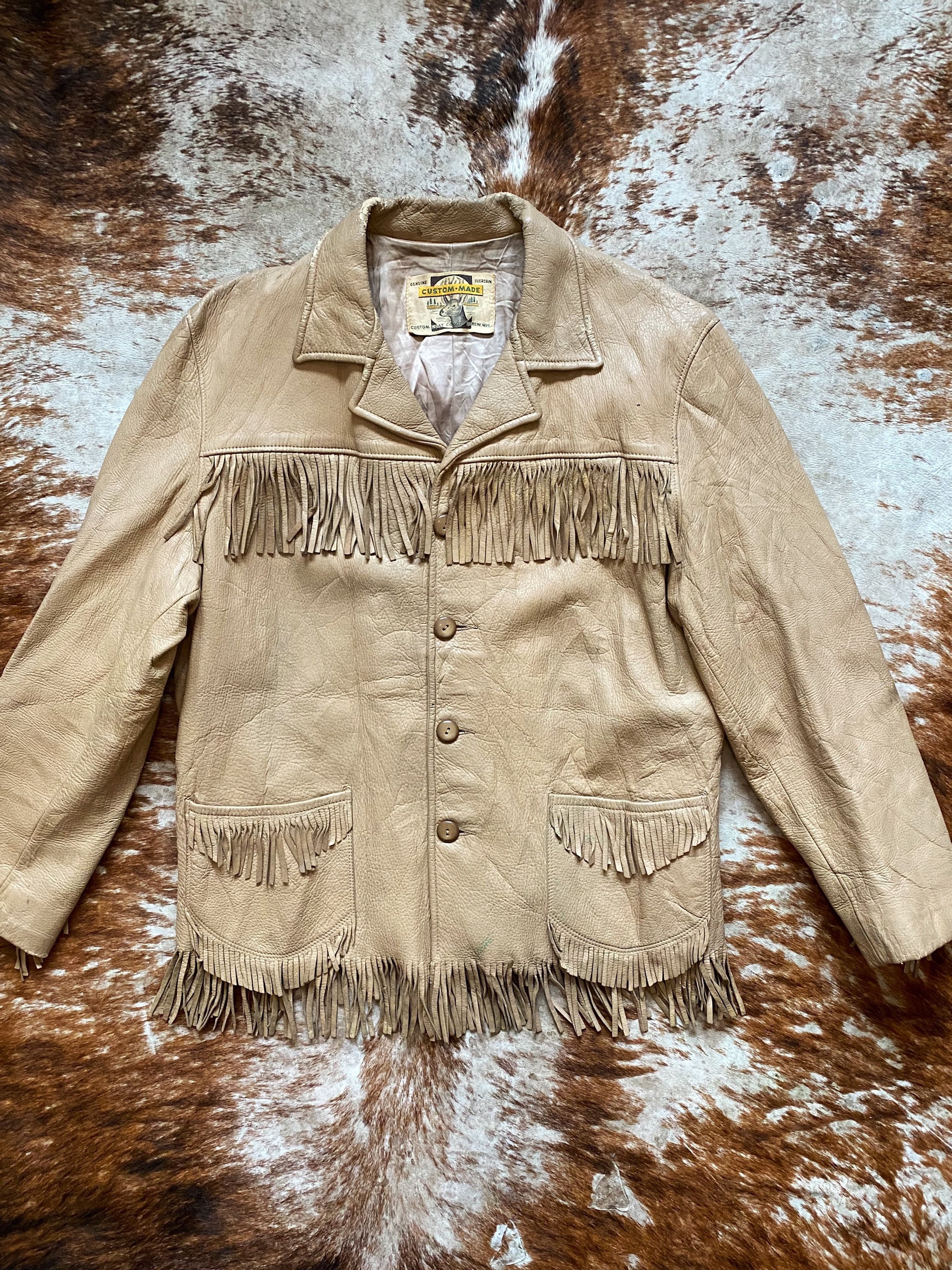 【お取り寄せ】 vintage western Classic fringe Jacket design Leather leather ...