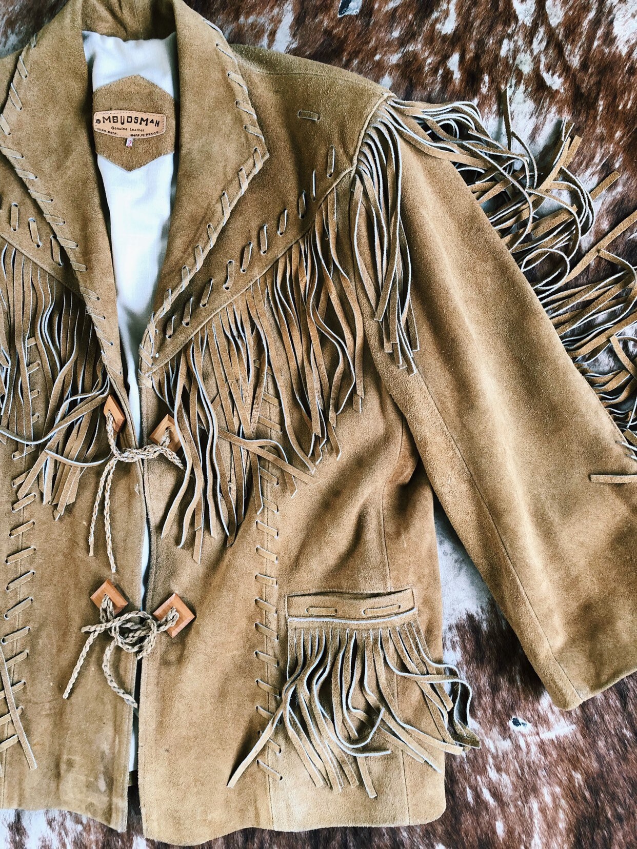 vintage suede fringe jacket