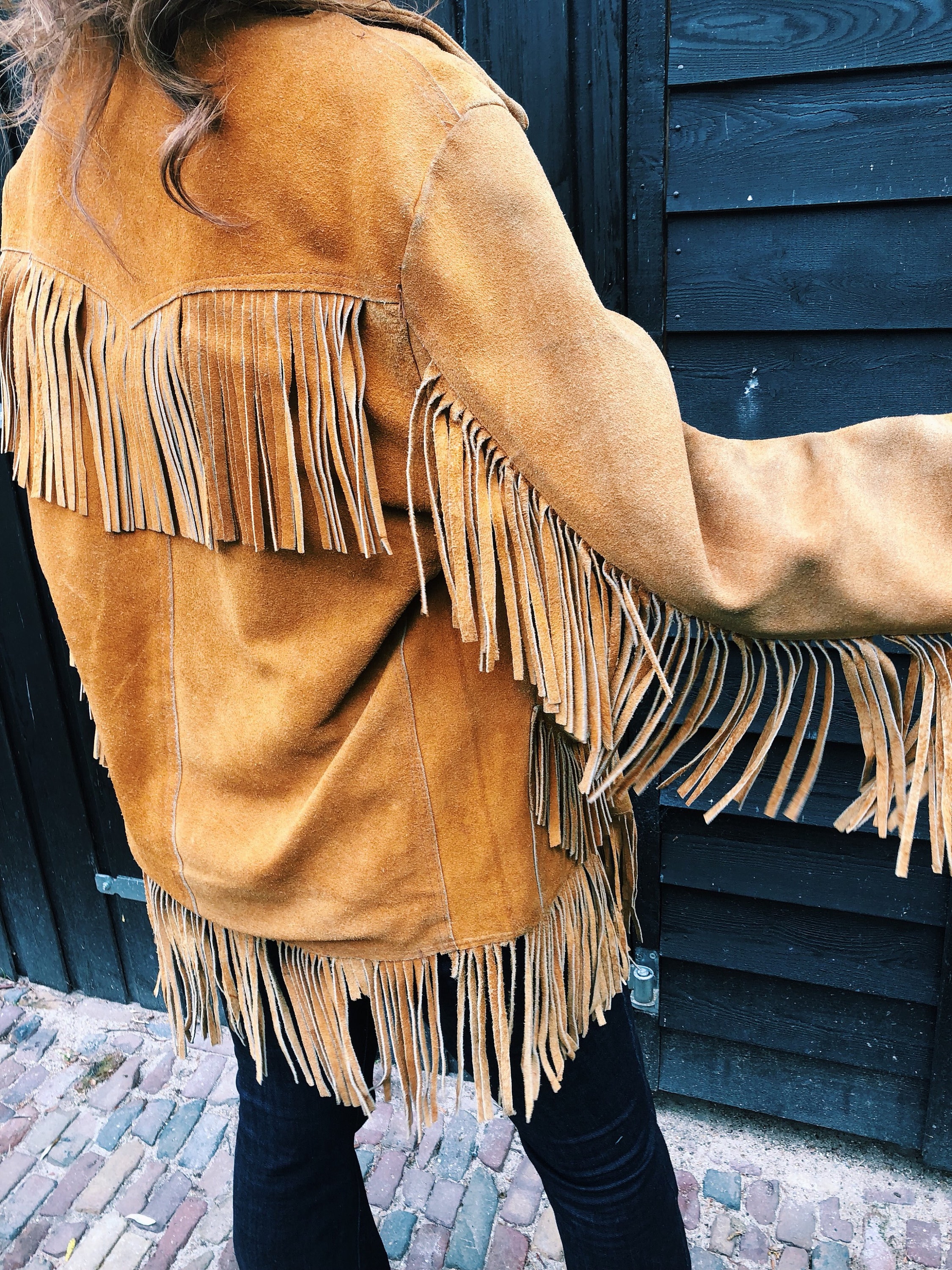 vintage suede fringe jacket