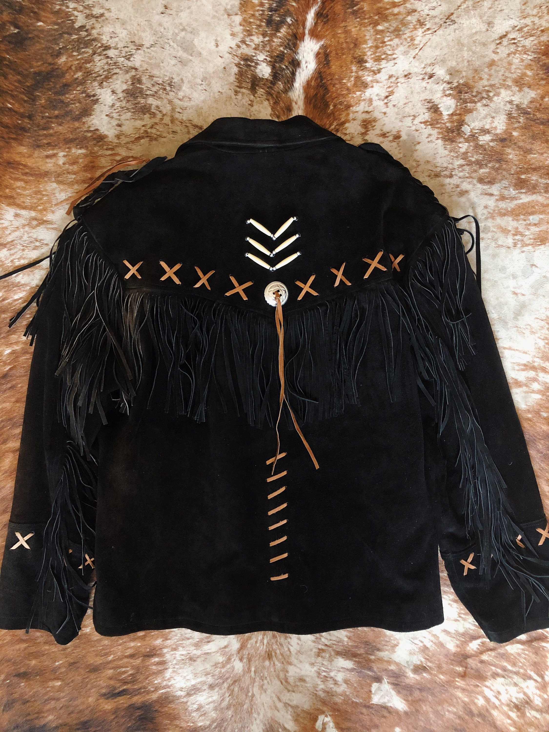 vintage suede fringe jacket