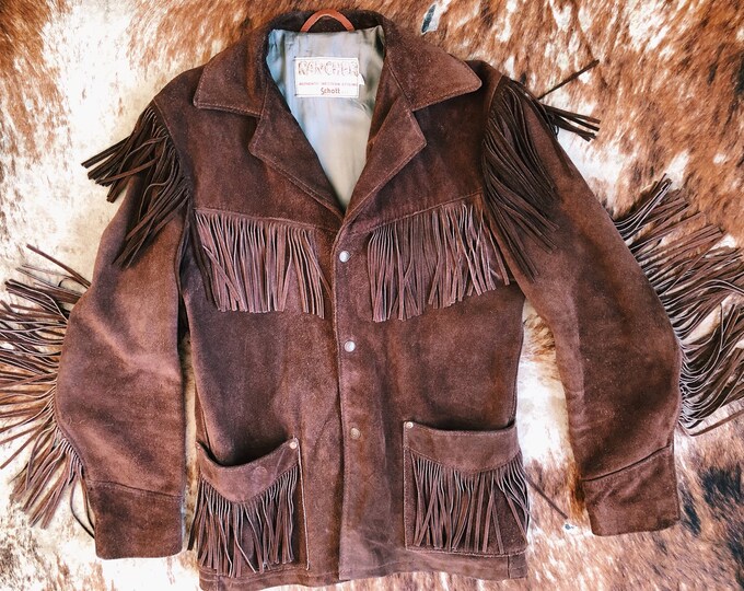 Vintage Schott Rancher Jacket / Schott Fringe Jacket / Suede Etsy