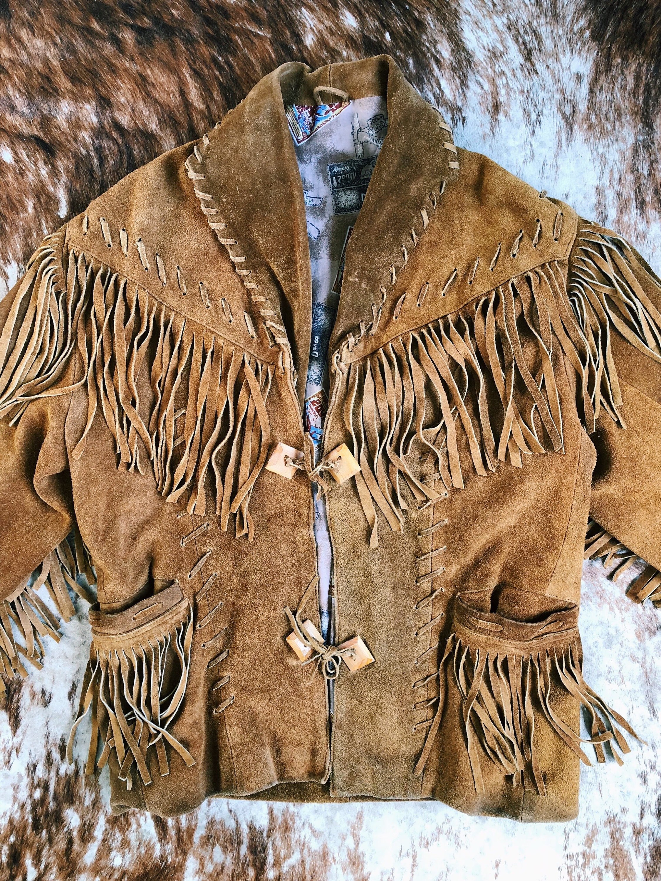 vintage suede fringe jacket