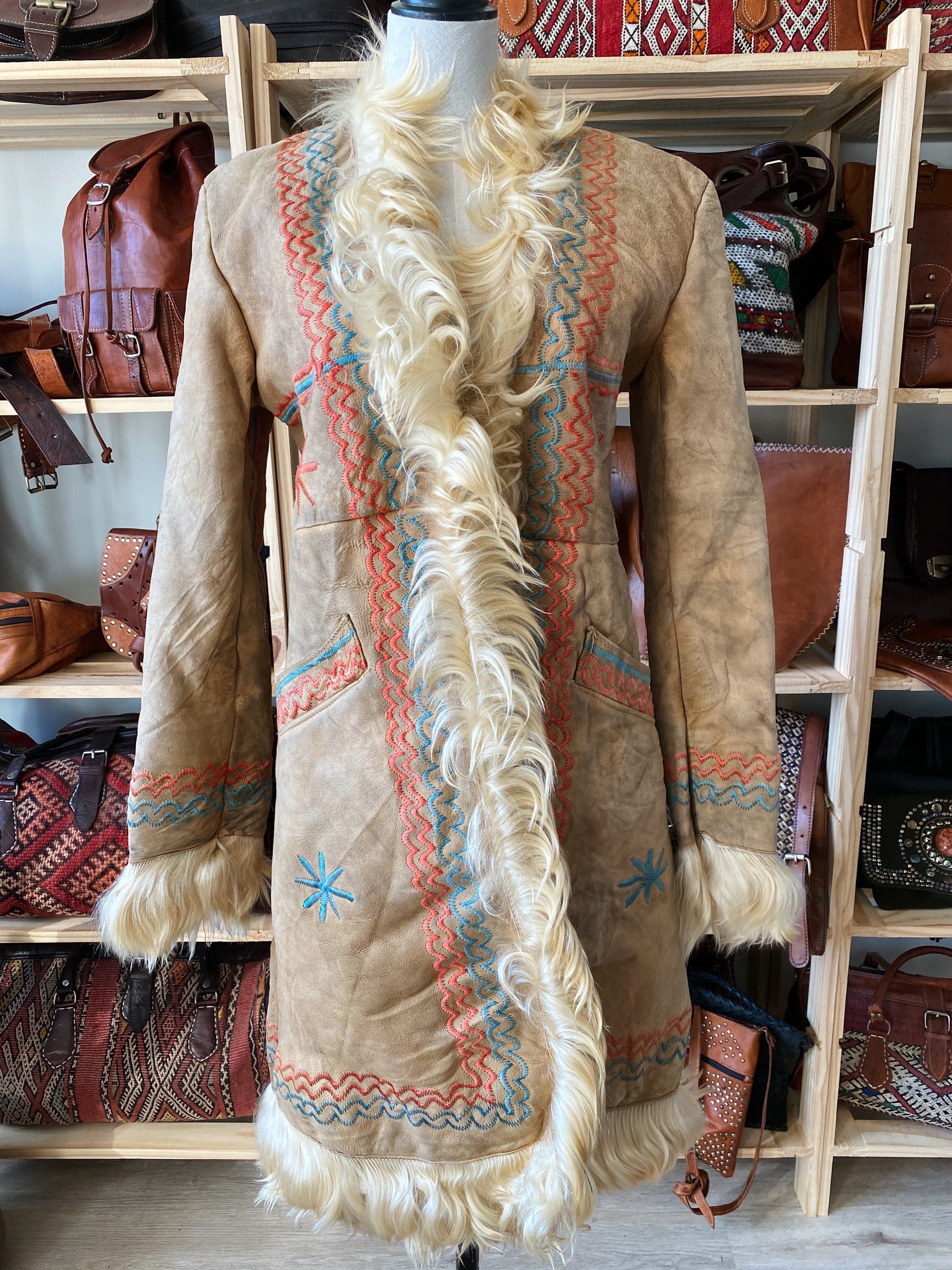 Vintage 70s Afghan Coat / Hippie Coat / 70s Style Suede Coat / Etsy