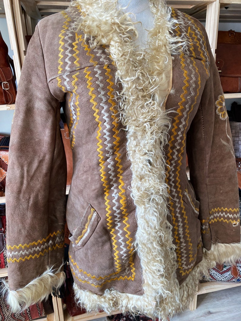 Vintage 70s Afghan Coat / Hippie Coat / 70s Style Suede Coat / | Etsy