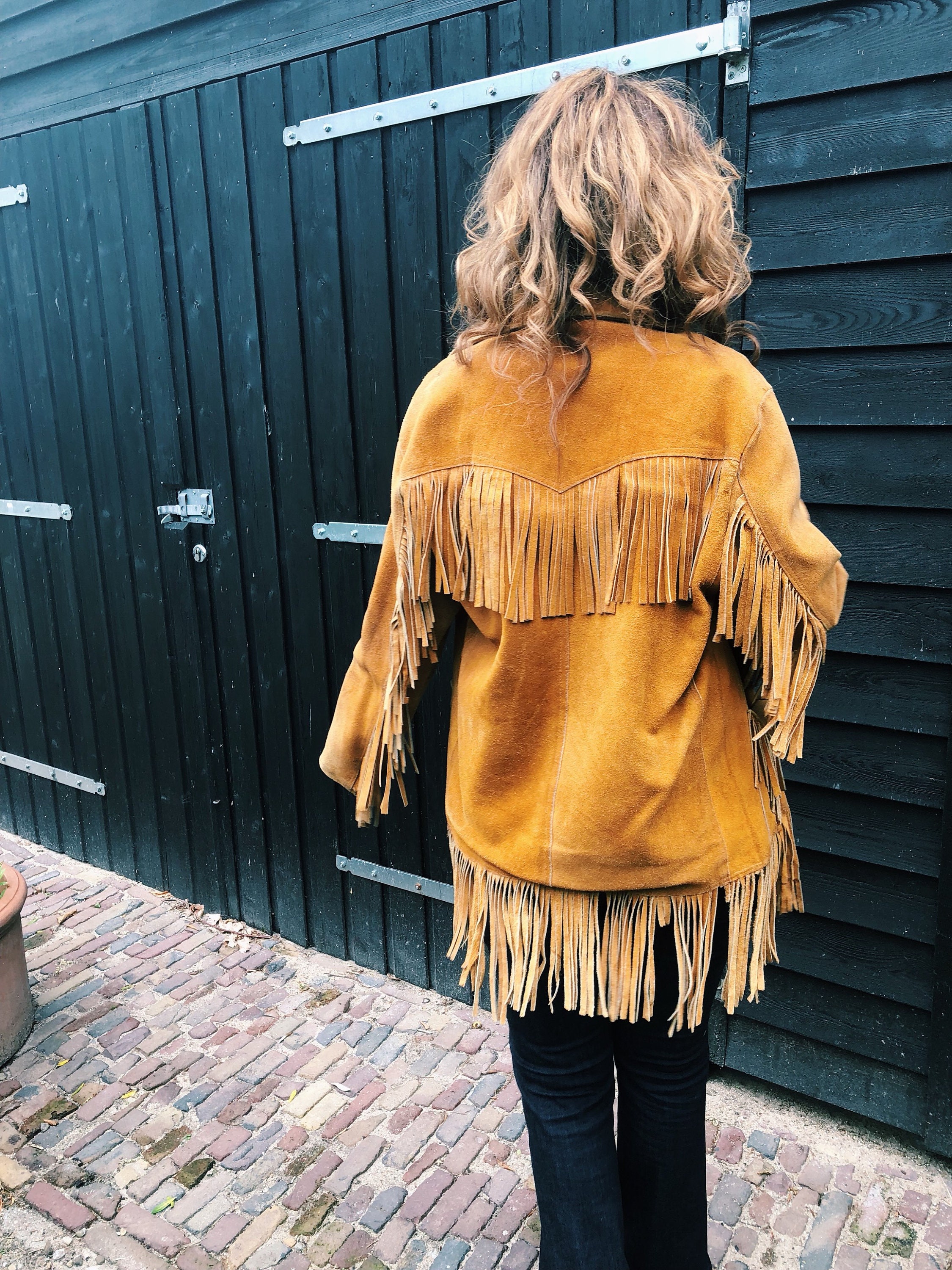 vintage suede fringe jacket