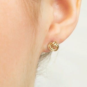 Presleigh Love Knot Stud Earrings in Gold