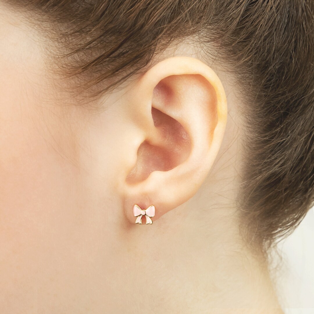 ピアス Numbering Mini Ribbon Stud Earrings #7120_(10K Gold) 4BFT312 il_1080xN.4776475420_9ytl.jpg
