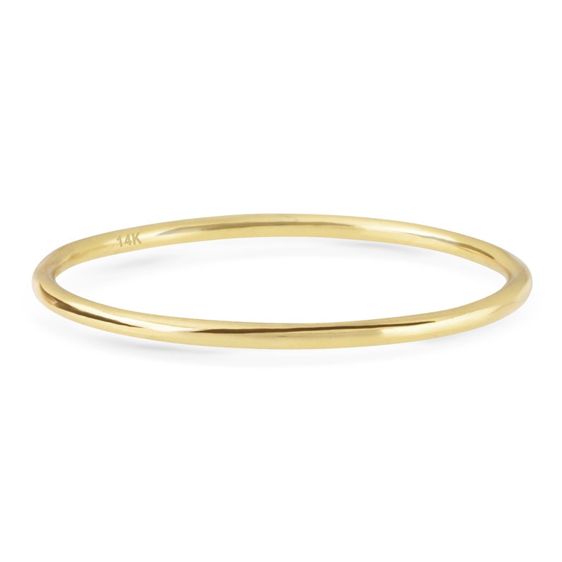 Solid 14K Yellow Gold Polished Band Stacking Rings for Women Mix Match Fashion Ring US Womens Ring, 0.75mm / 1mm Thick Size 2 to 12.00 image 6