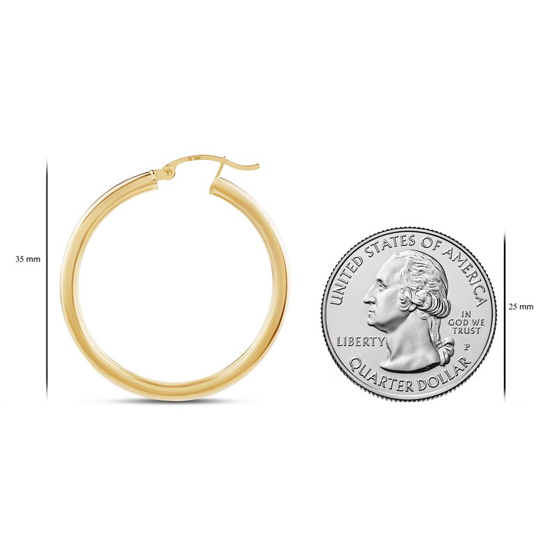 3mm Thick x 15-20mm Diameters 14K Hinged Premium Yellow Gold Hoops Fashion Earring for Woman
