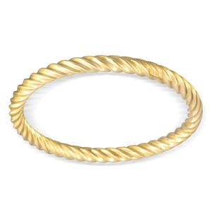 Solid 14K Yellow Gold Twisted Cable Stacking Rings for Women Mix Match Stackable Ring US Womens Ring Size 3 to 11 1.75mm / 2.5mm Thick image 7