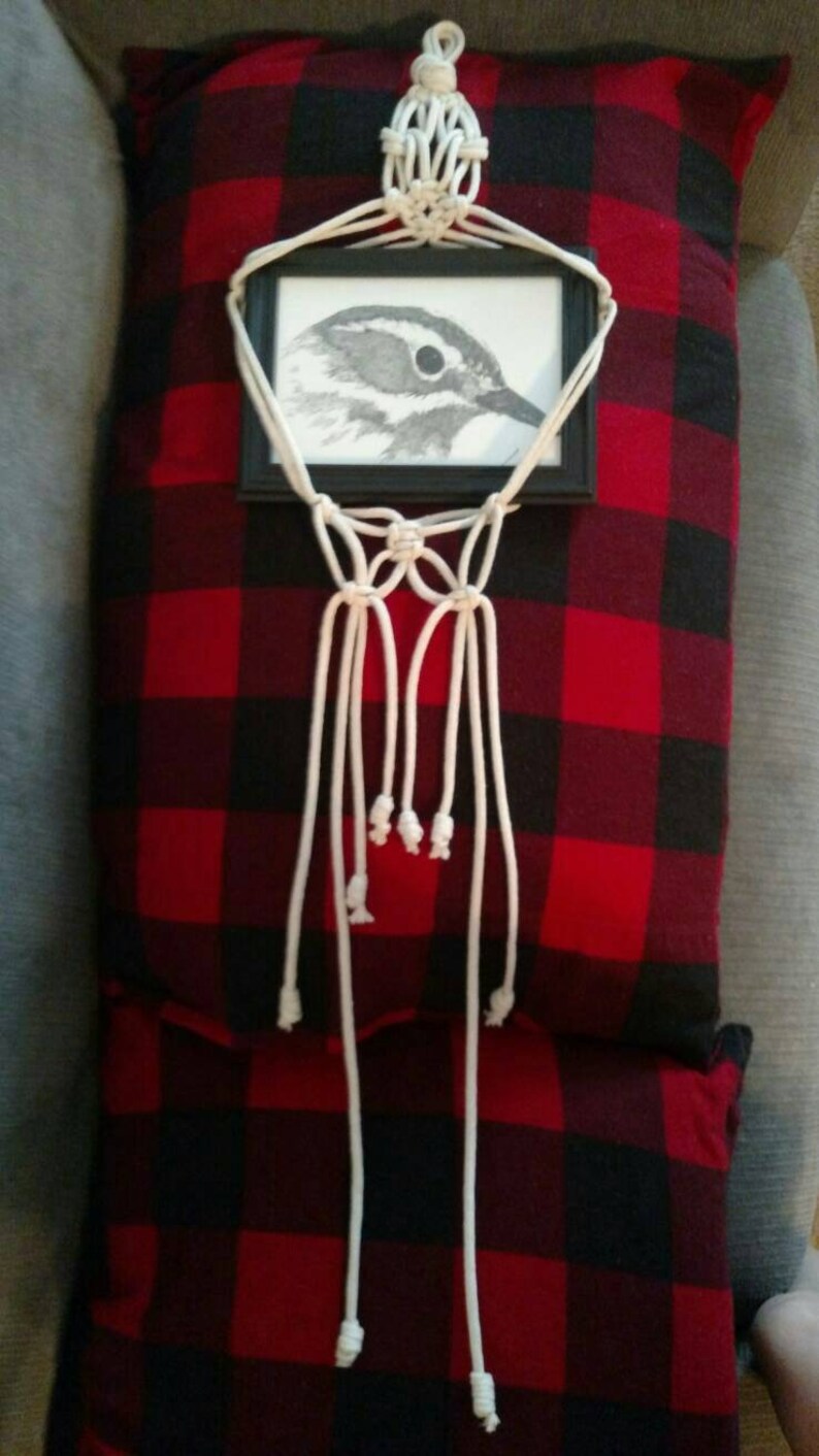 Macrame Picture Frame Holder Natural Undyed Image 0