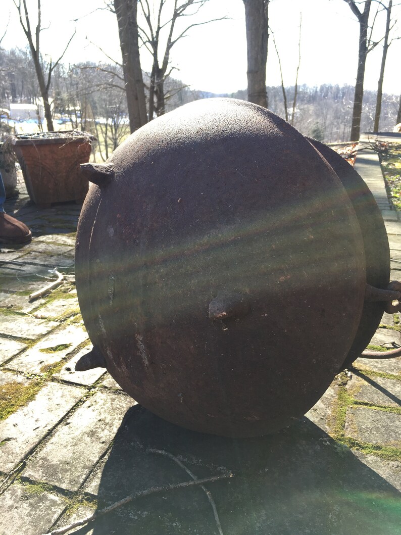 Antique Cast Iron Farm Cauldron/Kettle With Handle Etsy
