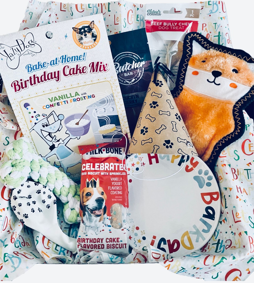 Dog Birthday Box Gifts for Dog Mystery Gift Box Happy Birthday Box Dog