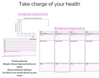 Health Log with Food Tracker, Track Chronic Pain and Fatigue and What You Eat