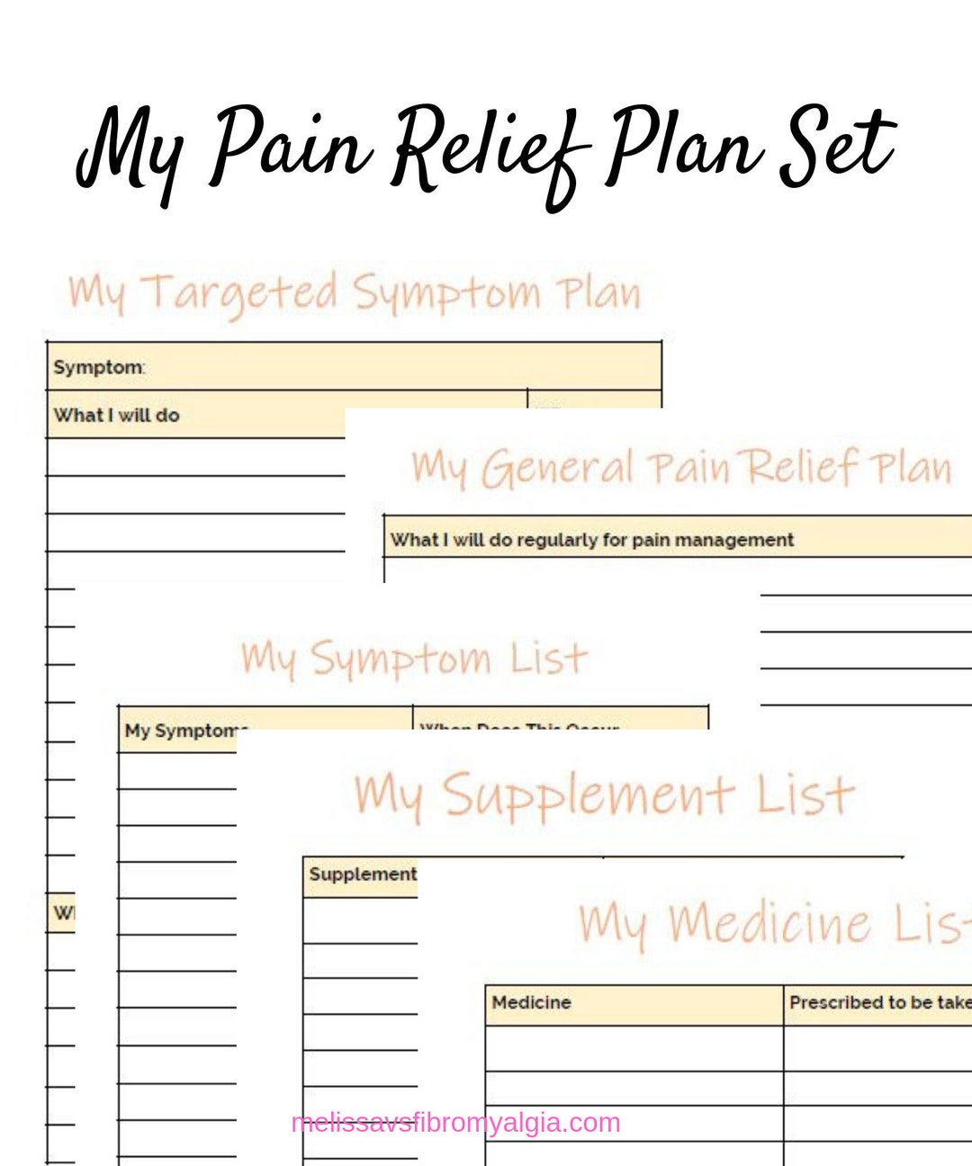 Fibromyalgia Chronic Pain Relief Plan Worksheet Bundle Etsy New Zealand