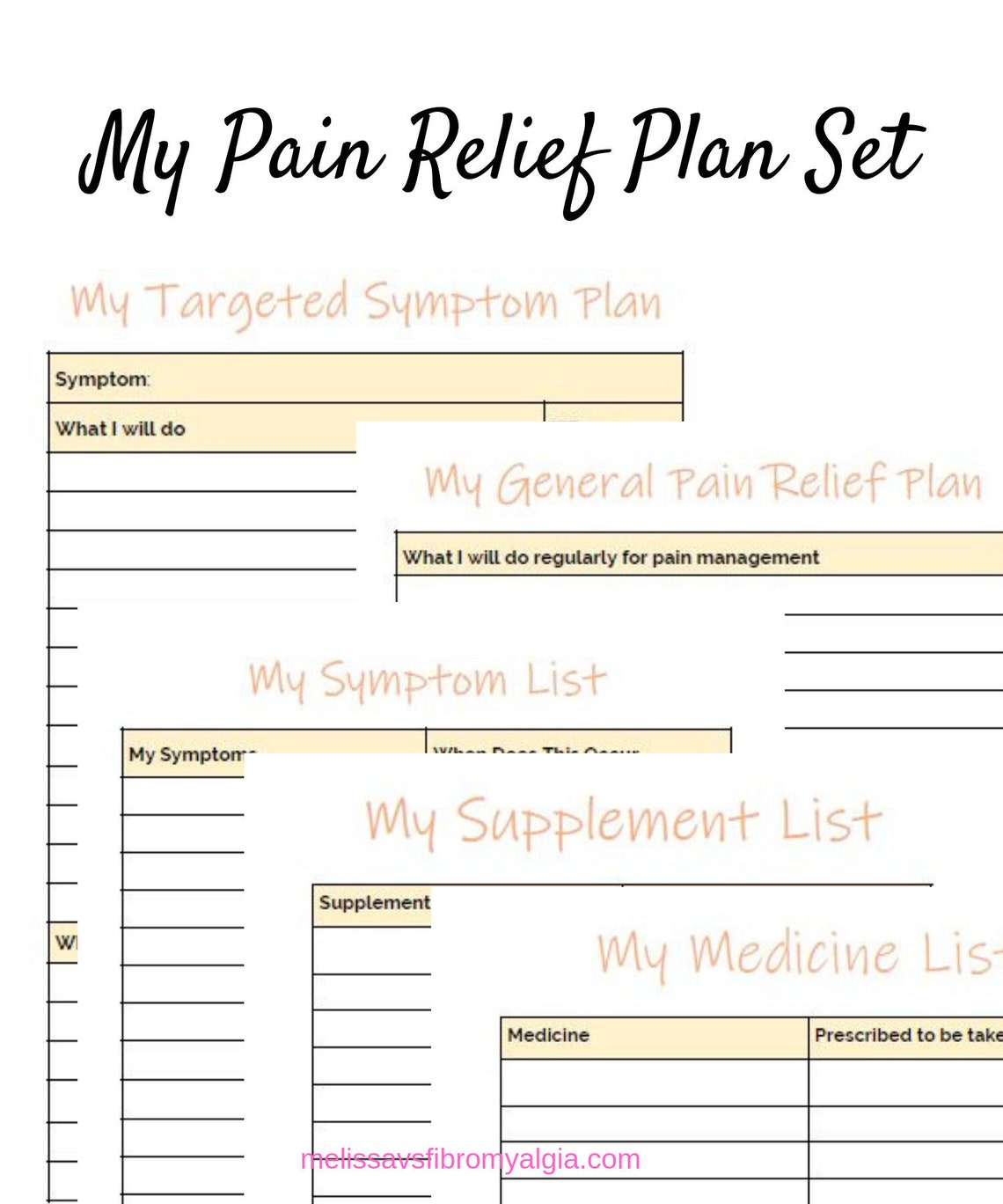 Fibromyalgia Chronic Pain Relief Plan Worksheet Bundle - Etsy