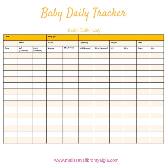 Baby Tracker Chart
