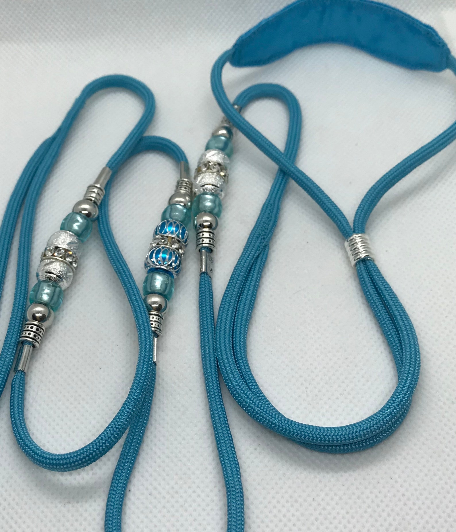 Paracord Kindness Beaded Bling show lead with satin neck Etsy