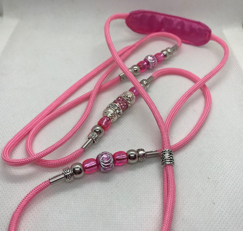 Paracord Kindness Beaded Bling show lead with satin neck Etsy