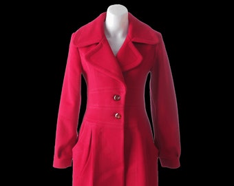 New Red Wool Long Overcoat/Tulip Shape Maxi Coat/Oversized Elegant Parka/Classy Stylish Trench/Extravagant Warm Mac/Stunning Fleece Jacket