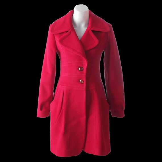 red maxi coat