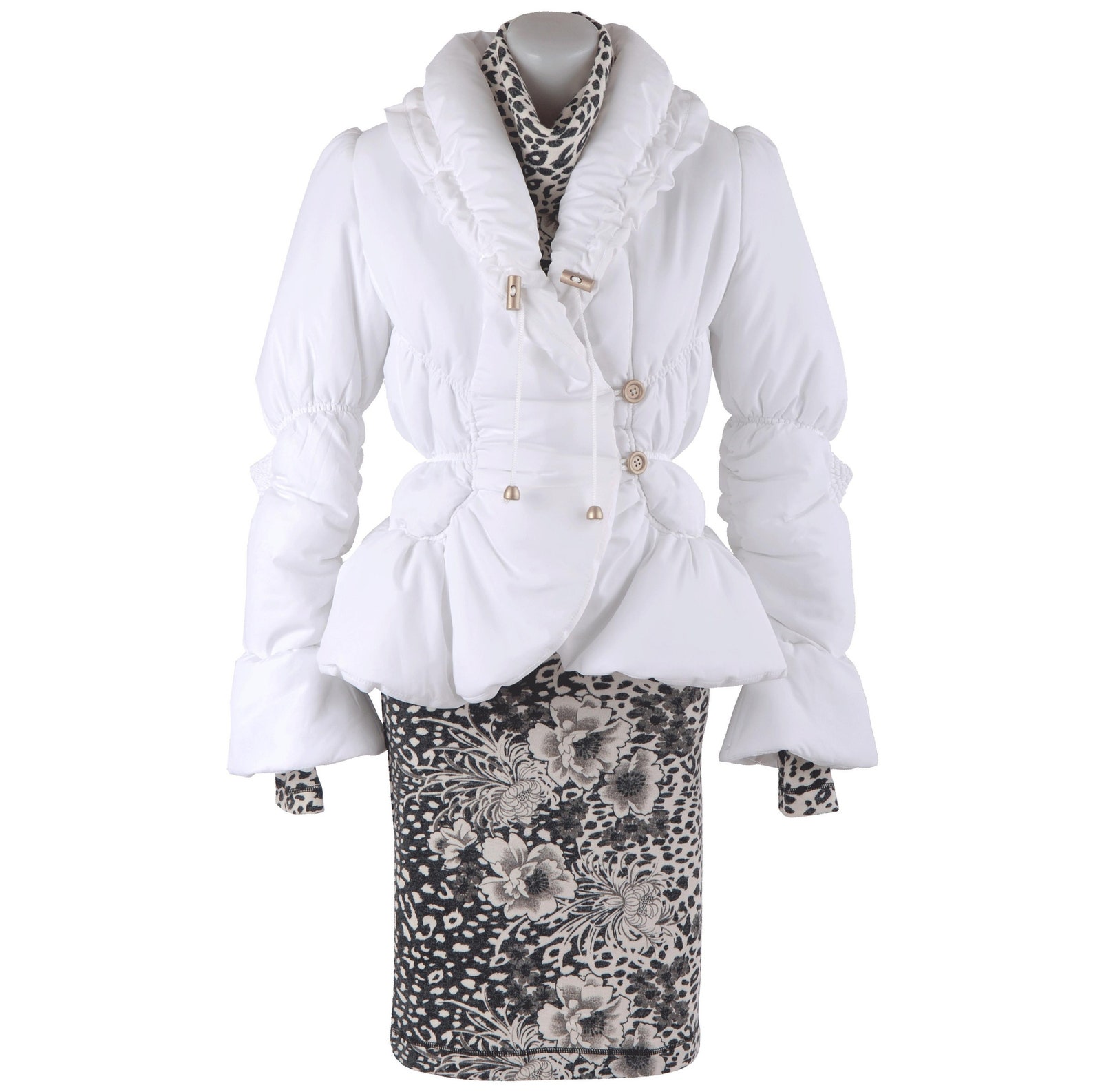 Emily Padded Satin Down Peplum Jacket