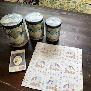 Set of Three Vintage Nesting Tins | Tin Canisters | Home Decor | Vintage Duck Bundle