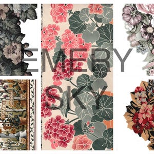 Printable Vintage Wallpaper Border | Printable Paper | Digital Ephemera