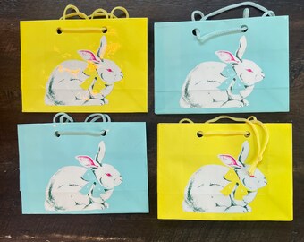 Set of 4 Vintage Easter Bunny Gift Bags | Ephemera | Junk Journal