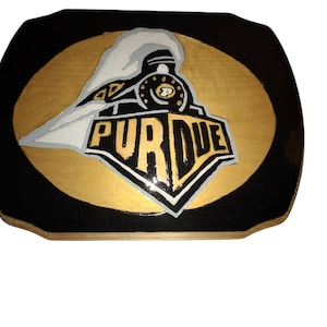 Custom Wood burned,Hand painted, Cleared Purdue Boilermakers 9x11.5x.75 Plaque