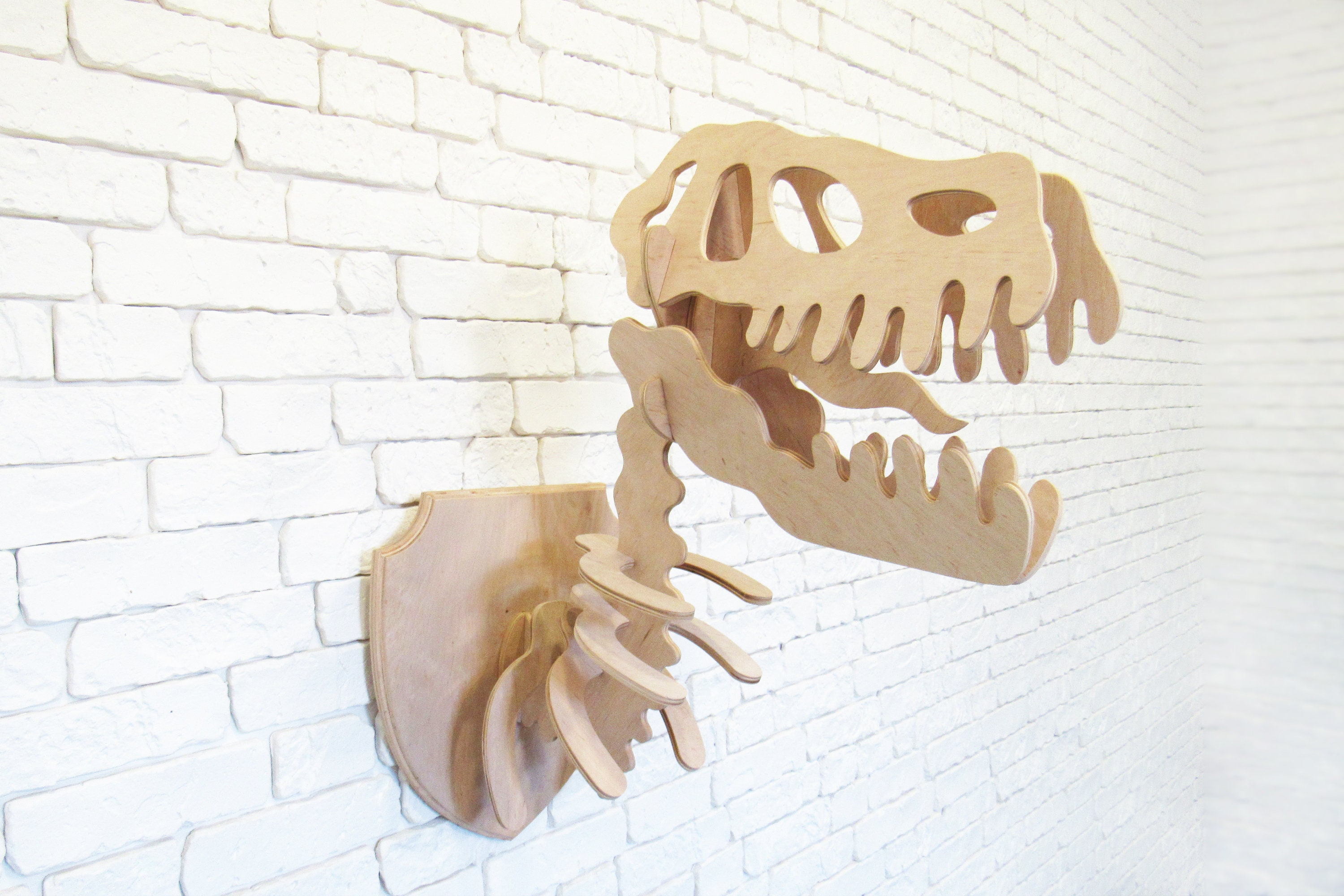 Tyrannosaurus Rex Dinosaur Trophy Wooden Animal Head 3D Etsy Australia