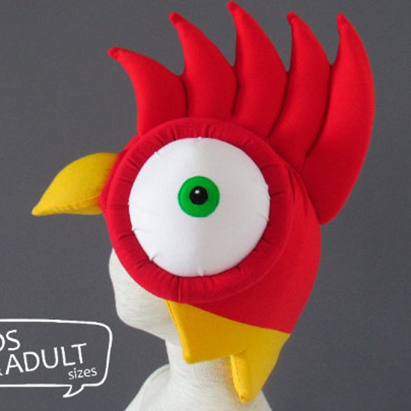 Gorro de disfraz de gallina, disfraz de pollo gallo para niños y adultos, ropa de fiesta temática de granja