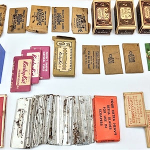 Vintage Safety Razor Blades - Various Brands - Many in Original Packaging - Unused and Used Condition