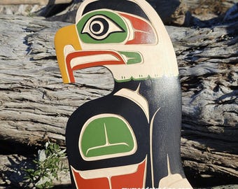 Hand Carved EAGLE, Wood Wall Art - Authentic Indigenous Pacific Northwest Coast, Canadian art, First Nations