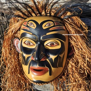 Native North American Raven Portrait Mask, guaranteed authentic Indigenous art, hand carved, signed