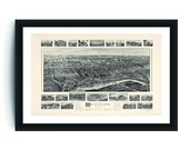 Vintage Branford Print, Aerial Branford Photo, Vintage Branford CT Pic, Old Branford Photo, Branford Connecticut Poster, 1905