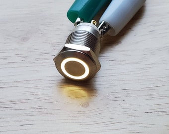Interruttori LED in acciaio inossidabile da 12 mm (colori LED assortiti)