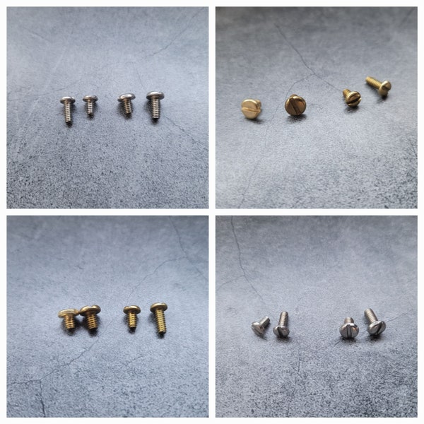 Pan Head Slotted Screws (Stainless & Brass) 6-32 and 8-32