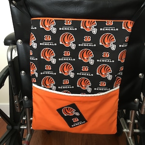Bengals Football Wheelchair Bag: Cotton Wheelchair Caddy