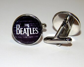 The Beatles cufflinks, British rock band cufflinks, Vinyl record cufflinks, rock and roll cufflinks, wedding cufflinks, groomsmen cufflinks