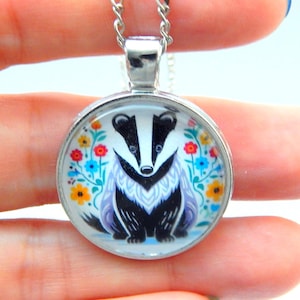 Badger Pendant Necklace jewelry, Badger Lover Gift, Badger totem  Animal jewelry