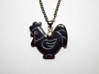 Ciondolo Gallina Francese In Argento Sterling 925 - Ciondolo Natalizio A Forma Di Gallina