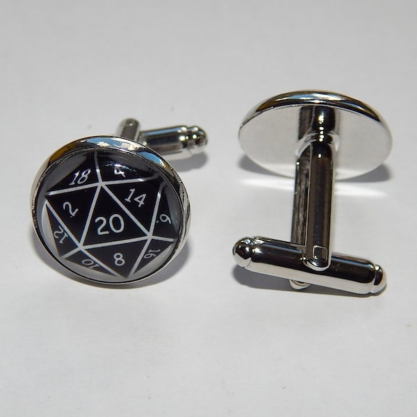 Dungeons and Dragons D20 cufflinks earrings, Dungeons and Dragons logo symbol cufflinks earrings, wedding cufflinks, groomsmen cufflinks