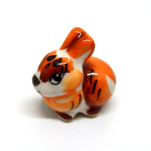 Figura Conejo 5cm porcelana, Conejo miniaturas, Figura de conejo de cerámica, Escultura de conejo decoración del hogar