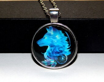 Wolf Anhänger Halskette: Geist-Totem-Amulett mit Traumfänger