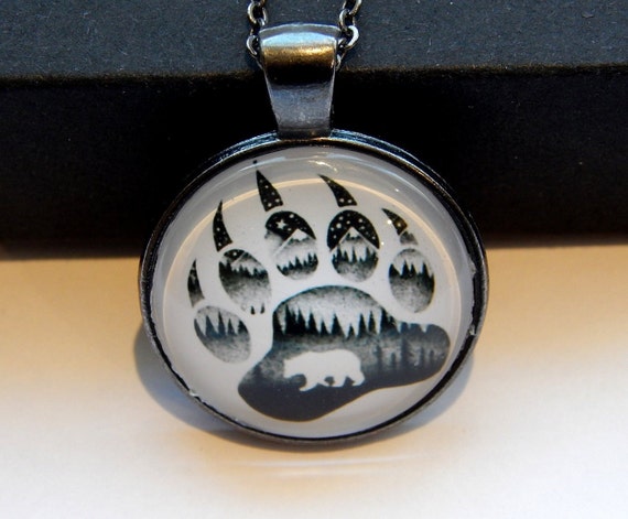 Bear Paw Pendant Bear Paw Necklace Bear Paw Jewelry Bear Paw